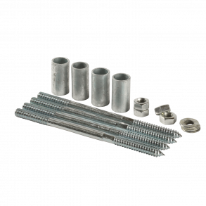 Plus Afstandsbeslag Rom-/Slothegn 4 stk./pk. i pose inkl. rustfri skruer