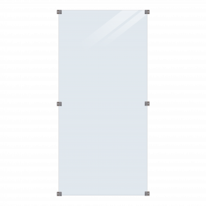 Plus Glashegn inkl. 6 beslag 90x180 cm