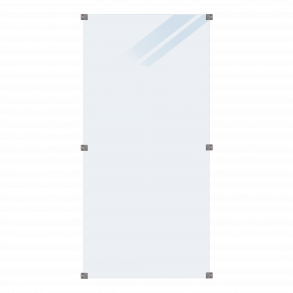 Plus Frosted Glashegn inkl. 6 beslag 90x180 cm