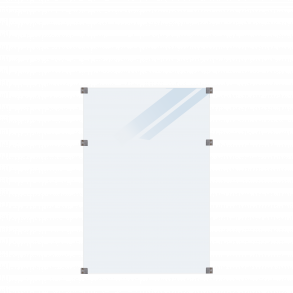 Plus Frosted Glashegn inkl. 6 beslag 90x127 cm