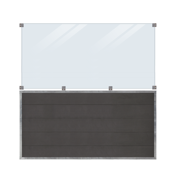 Plus Futura Komposithegn m/glas 180x180 cm ekskl. Skruer