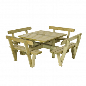 Plus Bord/Bnkest 4-Kantet 237x237x72/84 cm - m/rygln