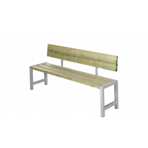 Plus Plankebnk m/rygln 176x38x81/45 cm