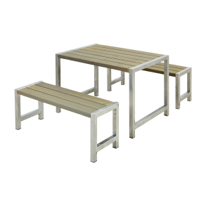 Plus Cafe Plankest Bestr af:  Bord og 2 Bnke