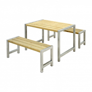 Plus Cafe Plankest Bestr af:  Bord og 2 Bnke