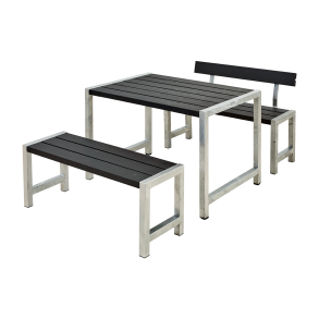 Plus Cafe Plankest Bestr af:  Bord og 2 Bnke + 1 Rygln