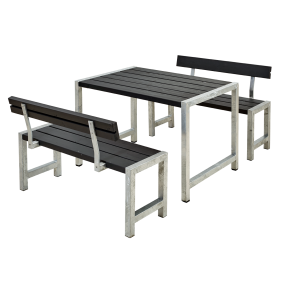 Plus Cafe Plankest Bestr af:  Bord og 2 Bnke + 2 Rygln