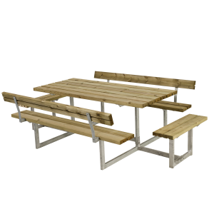 Plus Basic Bord-/Bnkest 2 Rygln + 2 pbygn. 260x184x73/45 cm