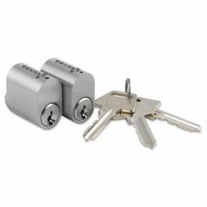  Jasa cylinder 6-stift oval m/3 ngler 2 stk, banke/dirkesikring