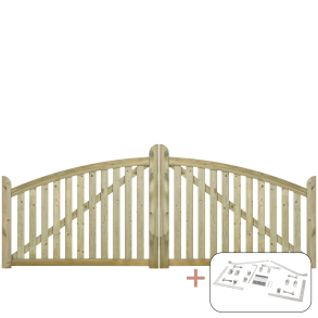 Ligno Dobbeltlge inkl. beslag - 300×88/118 cm