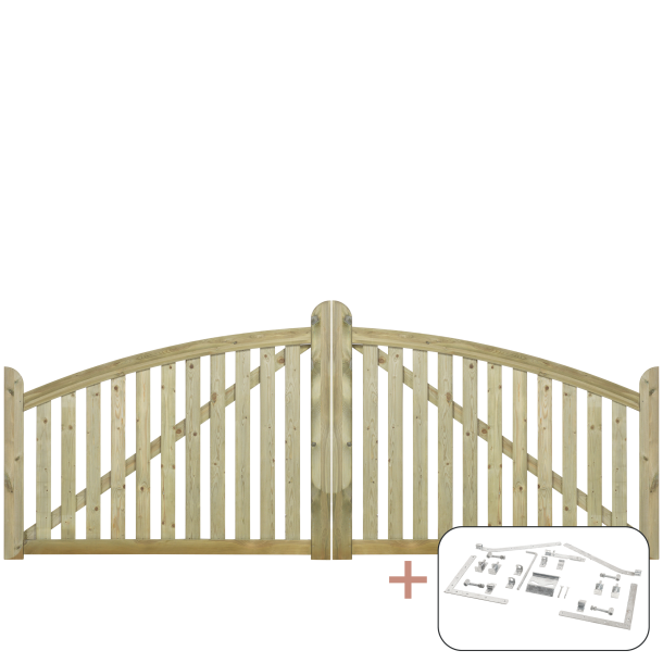 Ligno Dobbeltlge inkl. beslag - 300&times;88/118 cm