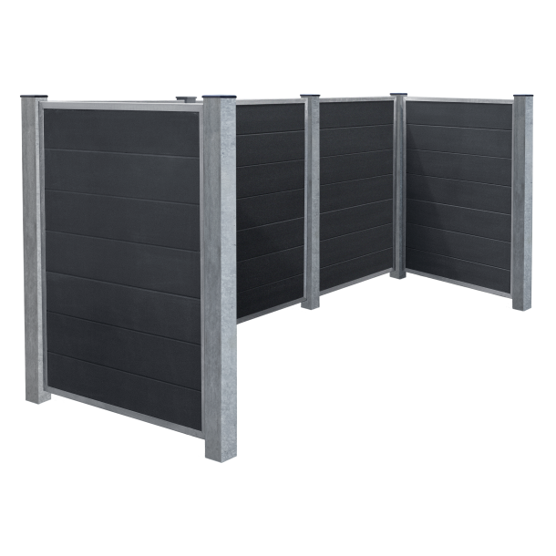 Renovationsskjul Futura - m/stlstolper til nedstbning