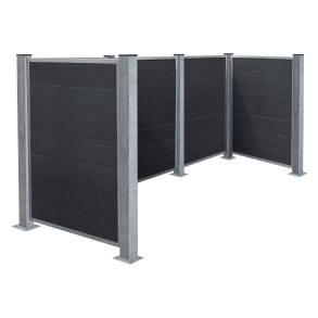 Renovationsskjul Futura - m/stlstolper til fundament