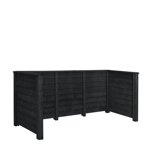 Renovationsskjul Klink Profil - Sort - m/trstolper til nedgravning