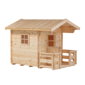 Plus Legehus - grundml 134×134 cm + 58 cm terrasse - Ubehandlet