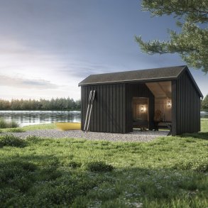 Multi Shelter - 2 moduler m/shelter og opholdsrum - inkl. tagpap/alulister/H-stolpefdder