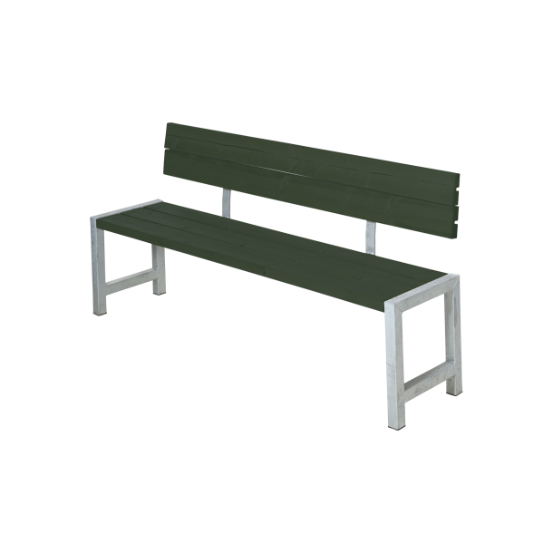 Plankebnk m/rygln - 176 cm - Grn