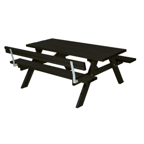 Bord/Bnkest m/ 1 rygln - 177 cm - Sort