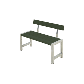 Café Plankebnk m/rygln - 127 cm - Grn