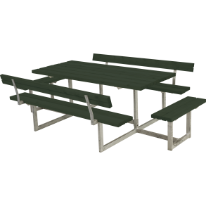 Basic Bord/Bnkest m/2 rygln og 2 pbygninger - 260 cm - Grn