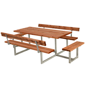 Plus Basic Bord/Bnkest m/2 rygln og 2 pbygninger - 260 cm - Teak