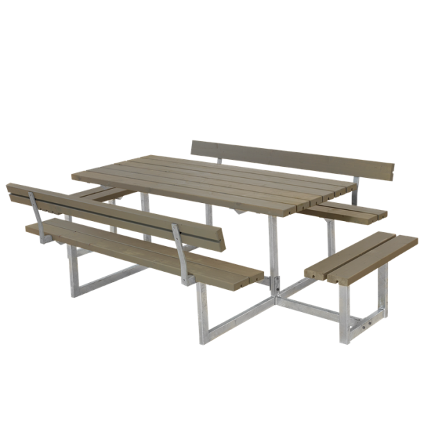 Plus Basic Bord/Bnkest m/2 rygln og 2 pbygninger - 260 cm - Grbrun