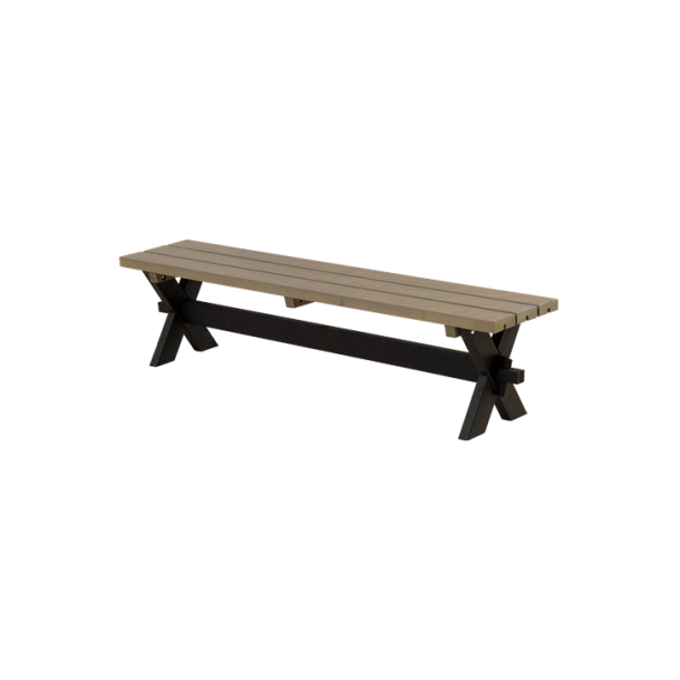 Plus Nostalgi Plankebnk - 177 cm - Sort/Grbrun