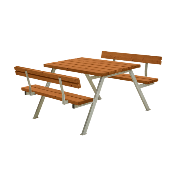 Plus Alpha Bord/Bnkest m/2 rygln - 118 cm - Teak