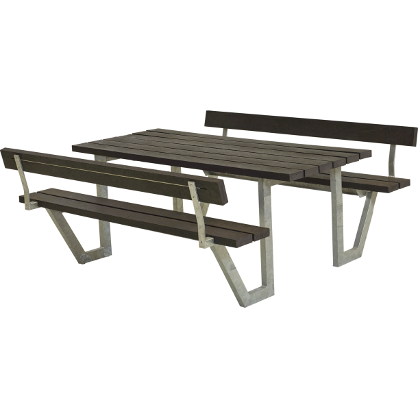 Wega Bord/Bnkest m/2 rygln - 177 cm - ReTex - Sort