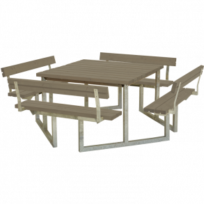 Plus Twist Bord/Bnkest m/4 rygln - 227 cm - Grbrun