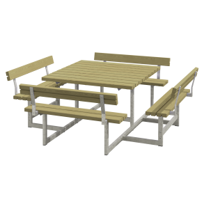 Picnic Bord/Bnkest m/4 rygln - 224 cm - Trykimprgneret
