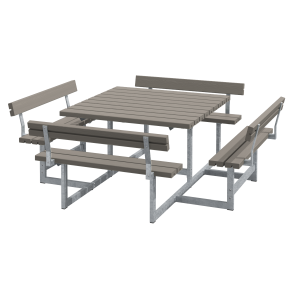 Picnic Bord/Bnkest m/4 rygln - 224 cm - Grbrun