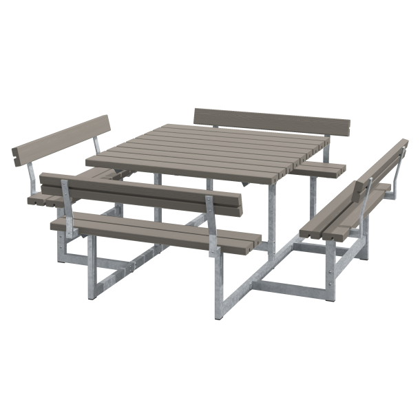 Picnic Bord/Bnkest m/4 rygln - 224 cm - Grbrun