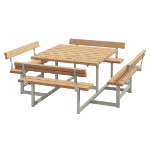 Picnic Bord/Bnkest m/4 rygln - 224 cm - Lrk