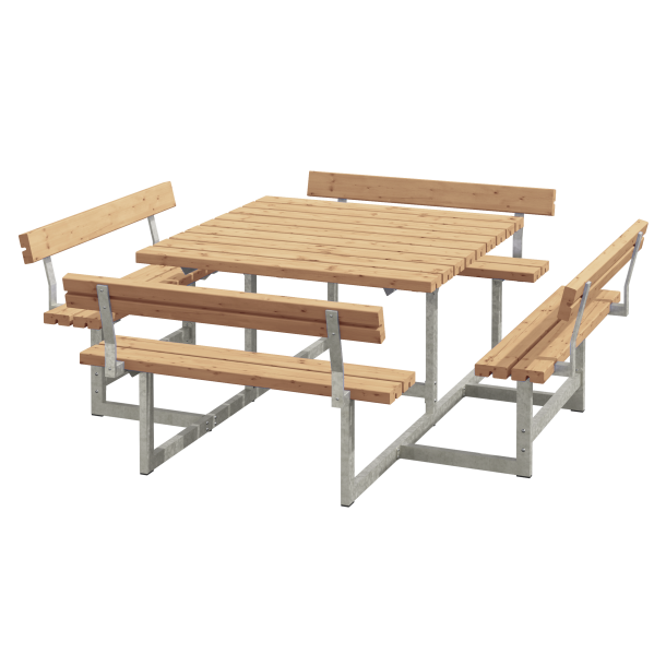 Picnic Bord/Bnkest m/4 rygln - 224 cm - Lrk