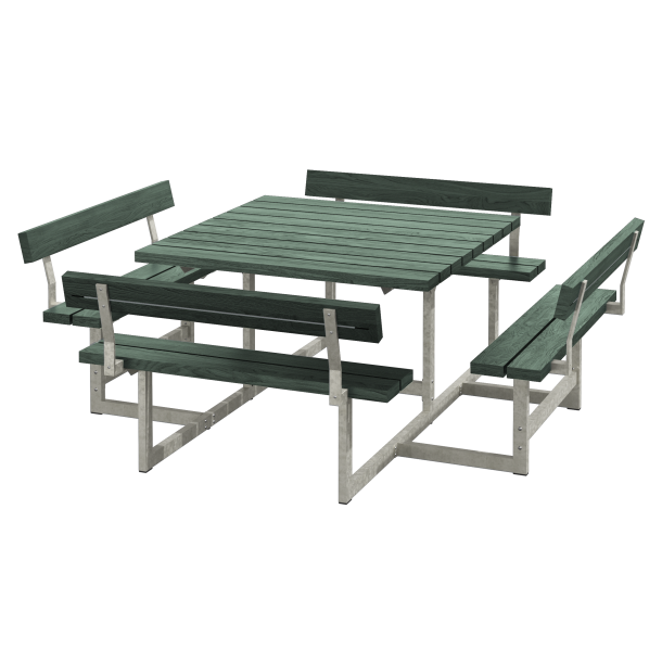 Picnic Bord/Bnkest m/4 rygln - 224 cm - ReTex - Grn