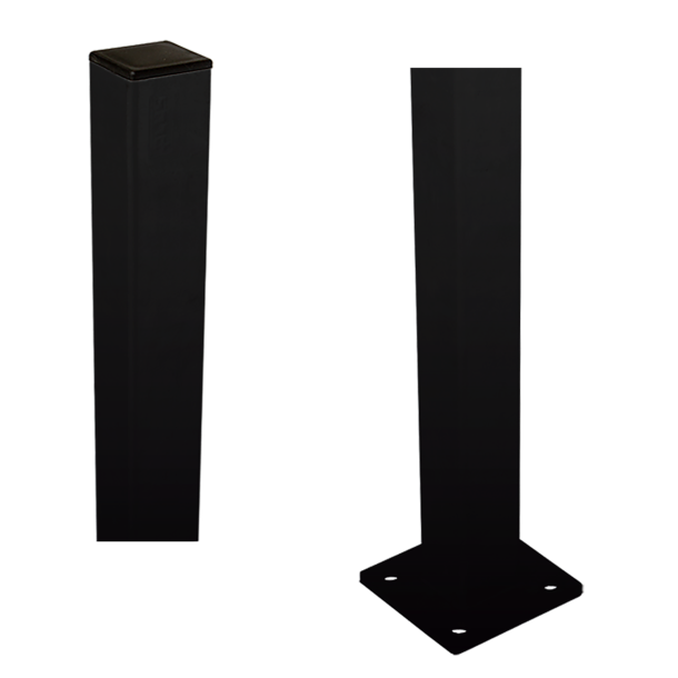 Stlstolpe m/fod 4,5&times;4,5&times;95 cm - m/stolpeafdkning