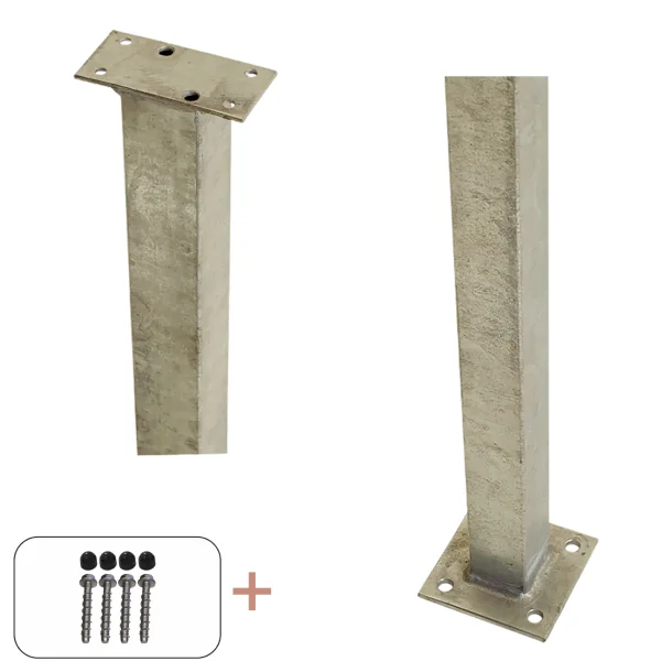 Stlstolpe m/fod til hndliste inkl. bolte - 4,54,5103,3 cm