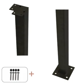 Stlstolpe m/fod til hndliste inkl. bolte - hjrnestolpe - 4,54,5103,3 cm