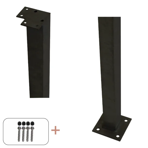 Stlstolpe m/fod til hndliste inkl. bolte - hjrnestolpe - 4,54,5103,3 cm