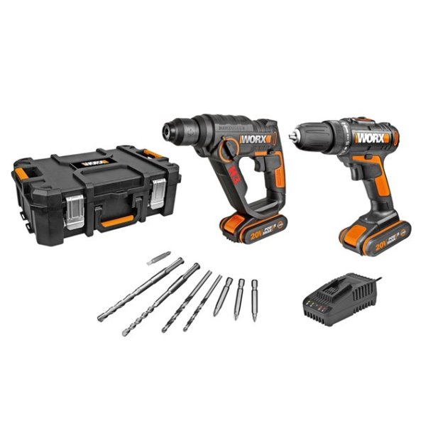 Worx 20V Combo, Skrue- Maskine+Borehammer