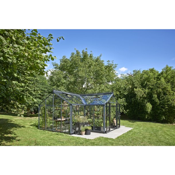 Juliana orangeri 21,5 m&sup2; antracit m/ 3 mm hrdet glas