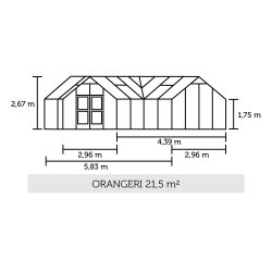 Juliana orangeri 21,5 m&sup2; antracit m/ 3 mm hrdet glas