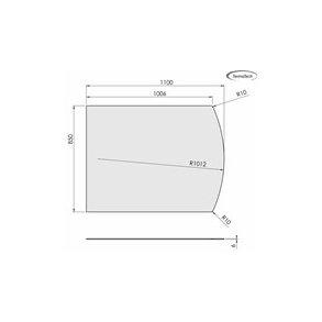 Gulvplade flad bue 850x1100mm