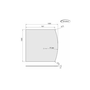Glasplade 6mm Flad bue A:1000 x B:1000