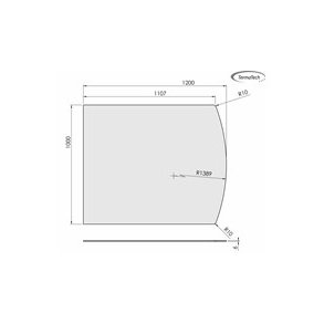 Glasplade 6mm Flad bue A:1000 x B:1200