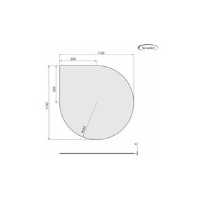 Glasplade 6mm Drbe A:1100 x B:1100 (C:550 Dia:1327)