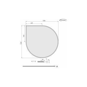 Glasplade m. facet 8mm Drbe1250x1250mm