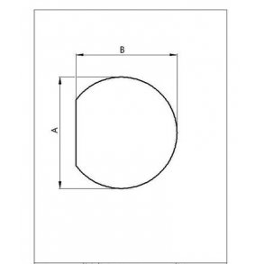 Gulvplade cirkel 1100x950mm, afskret