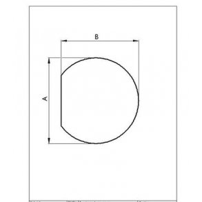 Glasplade 6mm Cirkel afskret A:1250 x B:1100 (C:812)